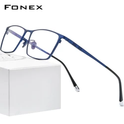 FONEX Pure Titanium Eyeglasses Frame Men Square Eyewear 2020 New Male Classic Full Glasses Frames F85641