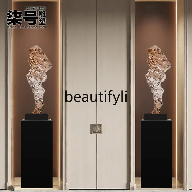 

X Modern Abstract Sculpture Transparent Resin Entrance Decoration Hotel Model Room Corridor Niche Decoration