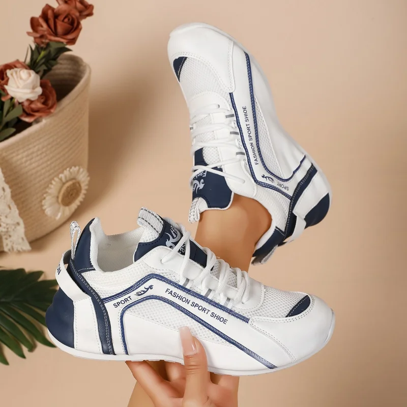 

Large Size European and American Fashion Minimalist Versatile Platform Mesh Surface Casual Sports Single-Layer Shoes