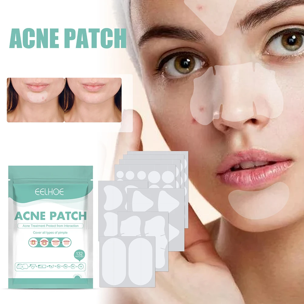 8pcs/bag Pimple Treatment Sticker Hydrocolloid Acne Pimple Patch Blemish Spot Cover Natural Ingredient Large Shaped Skin Care