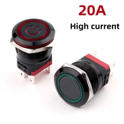 22mm High Current Switch, Oxidized Black Finish, Reset Self-locking Power Start Waterproof Switch