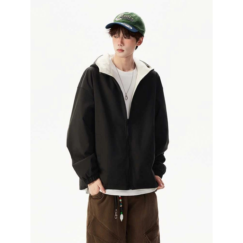 

Double-Sided Wear Men's Jaet Autumn 2025 New American Trend Sport Casual Coat Boys Clothes Polyester Fiber Zipper Decoration