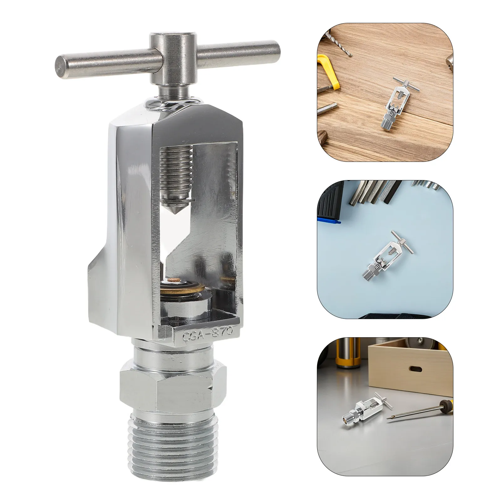 Portable Oxygen Line Connectors For Lab Technician High Precision Stainless Steel Cylinder Valve Adapter Cga870