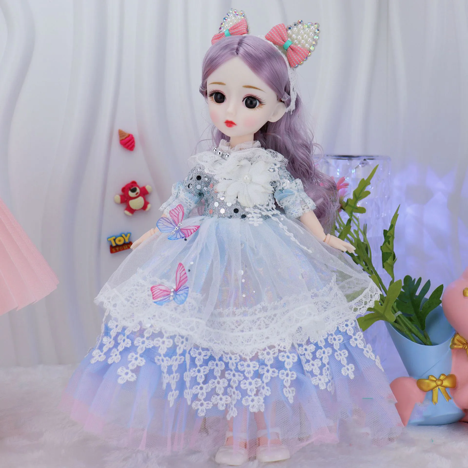 女の子のための服とフルセットのプリンセス人形、絶妙なおもちゃ、プレイハウス、ファッション、1/6 bjd、30cm