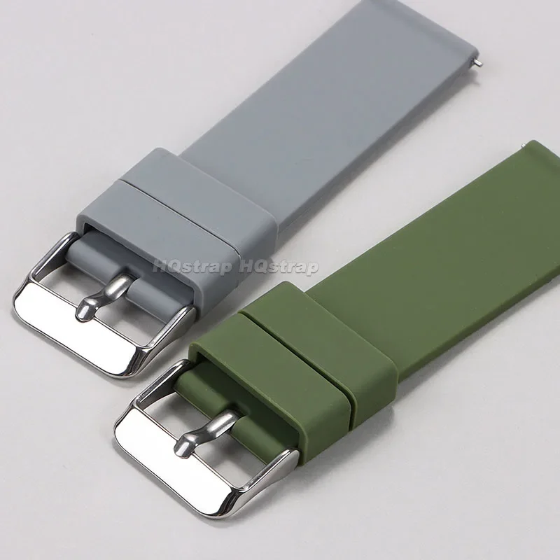 Rubber Strap 12mm 14mm 16mm 18mm 20mm 22mm 24mm Watchbands Silicone Wristband Waterproof Bracelet Quick Release Colorful Band