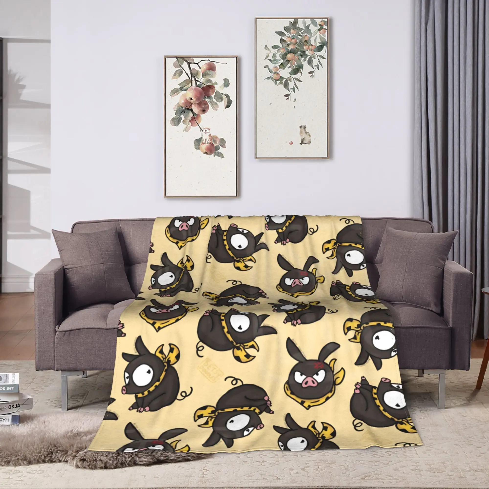 Ranma P-chan by Betsyg Blanket Japanese Anime Warm Soft Pattern Plush Bedding Throws For Travel Flannel Bedspread Bed Cover