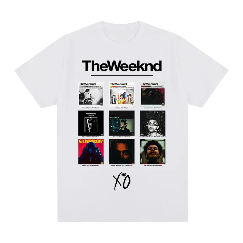 The Weeknd XO Vintage T-shirt Music Album Star Hip Hop Oversized Streetwear Cotton Men T shirt New Tee Tshirt Womens Tops