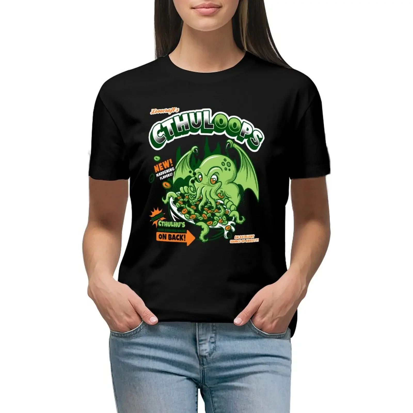 Cthuloops! All New Flavors! T-Shirt female shirts graphic tees Aesthetic clothing plus size tops t-shirts for Women cotton