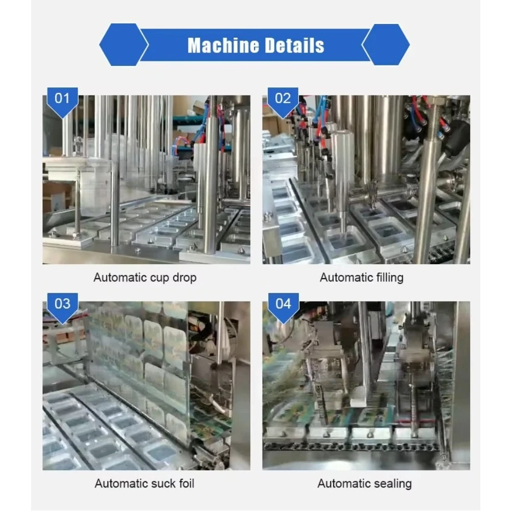 Fully Automatic High Productivity Cup Sealing Machine for Plastic Yogurt Honey Beer Bubble Tea Cola Milk Tea Cups Bottles