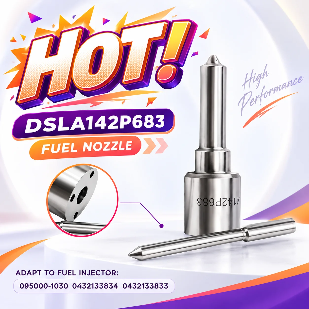 DSLA142P683 Fuel Spray Tip Flat Head White Needle For 095000-1030 0432133834 0432133833 Injector Metered Delivery System.LJ1330