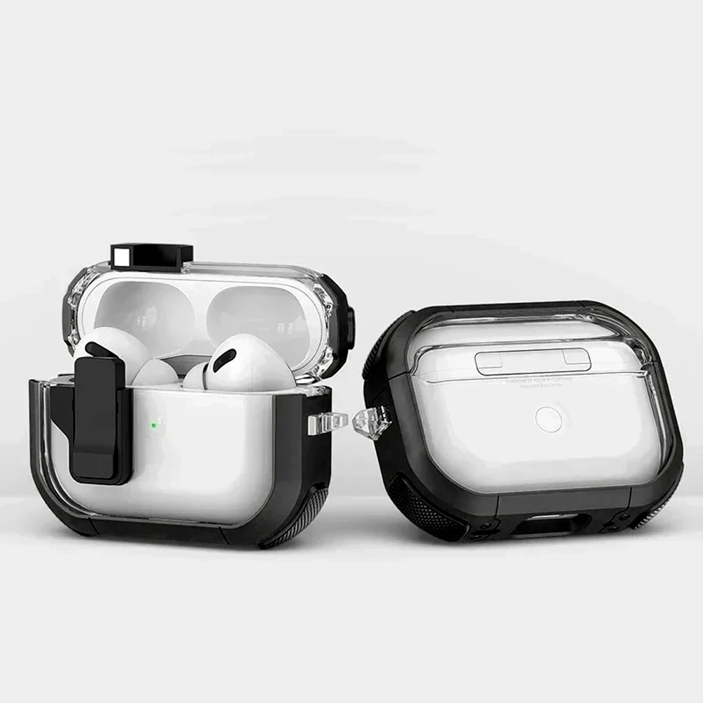 Funda con cerradura de seguridad para AirPods Pro 2 3, funda para AirPods 3 2 1 Pro Pro2, fundas de generaciรณn, funda para auriculares para AirPods