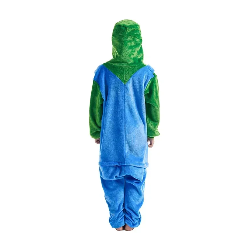 Super Marios Bros Children Cosplay Costume Anime Figure Luigi One-piece Pajamas Kawaii Cartoon Sleepwear Halloween Cos Clothes