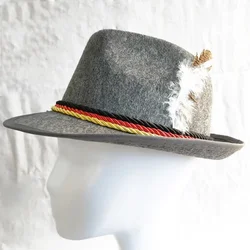 Men Women Vintage Octoberfest Hat Western Decors Fedora Felt Jazzs for Adults Cosplay Props Party Headgear