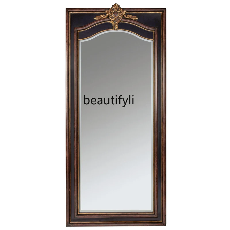 

European retro dressing home bedroom floor mirror entrance cloakroom American full-length mirror