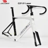 CECCOTTI-Cadre de vélo de route en carbone, modèle RF27, logo laser, guidon T47BB, frein à disque, câble interne complet 4