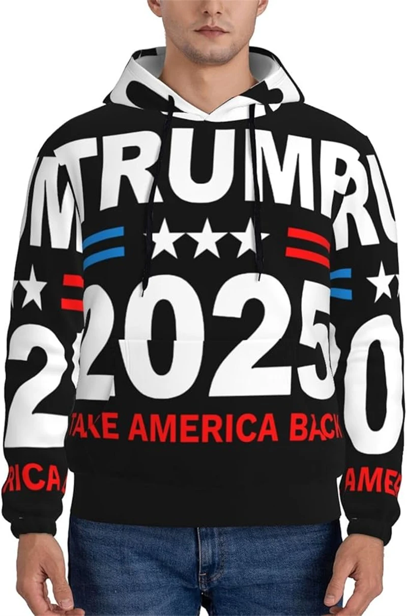 Donald Trump 2025 New Hoodies 3D Printed MAGA Trump Supporters Unisex Sweatshirt Men Women Oversized Pullover Men's Clothing