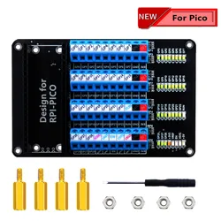 Raspberry Pi Pico/Pico W Terminal Expansion Board with LED 40pin 5V Copper Pillar Nut Screw Driver for Programming Connection