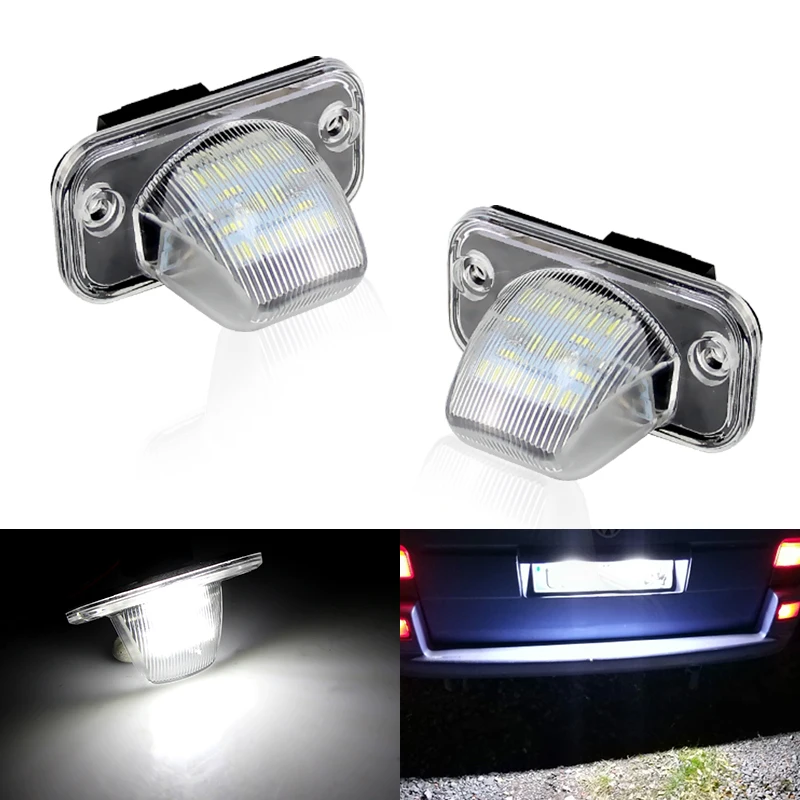 2x white CANbus LED rear license plate light For VW T4 Tranaporter ayncro CAMPMOB Passat B5 Limousine Passat Touran car-styling