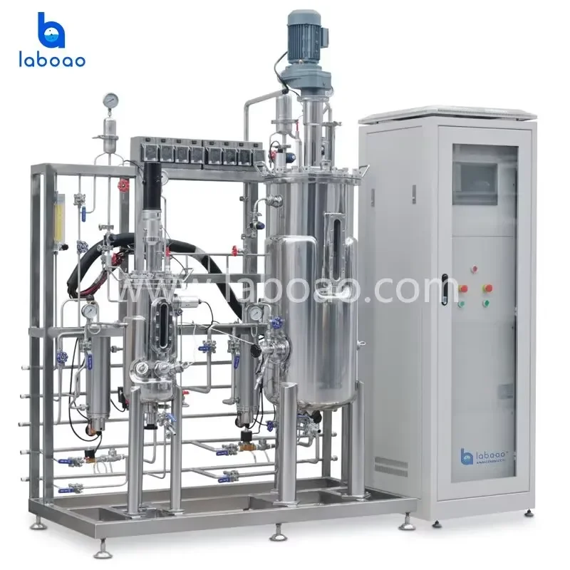 for Laboao Industrial Production Scale Secondary Stainless Steel Bioreactor Fermenter System 20L-200L Automatic Motor