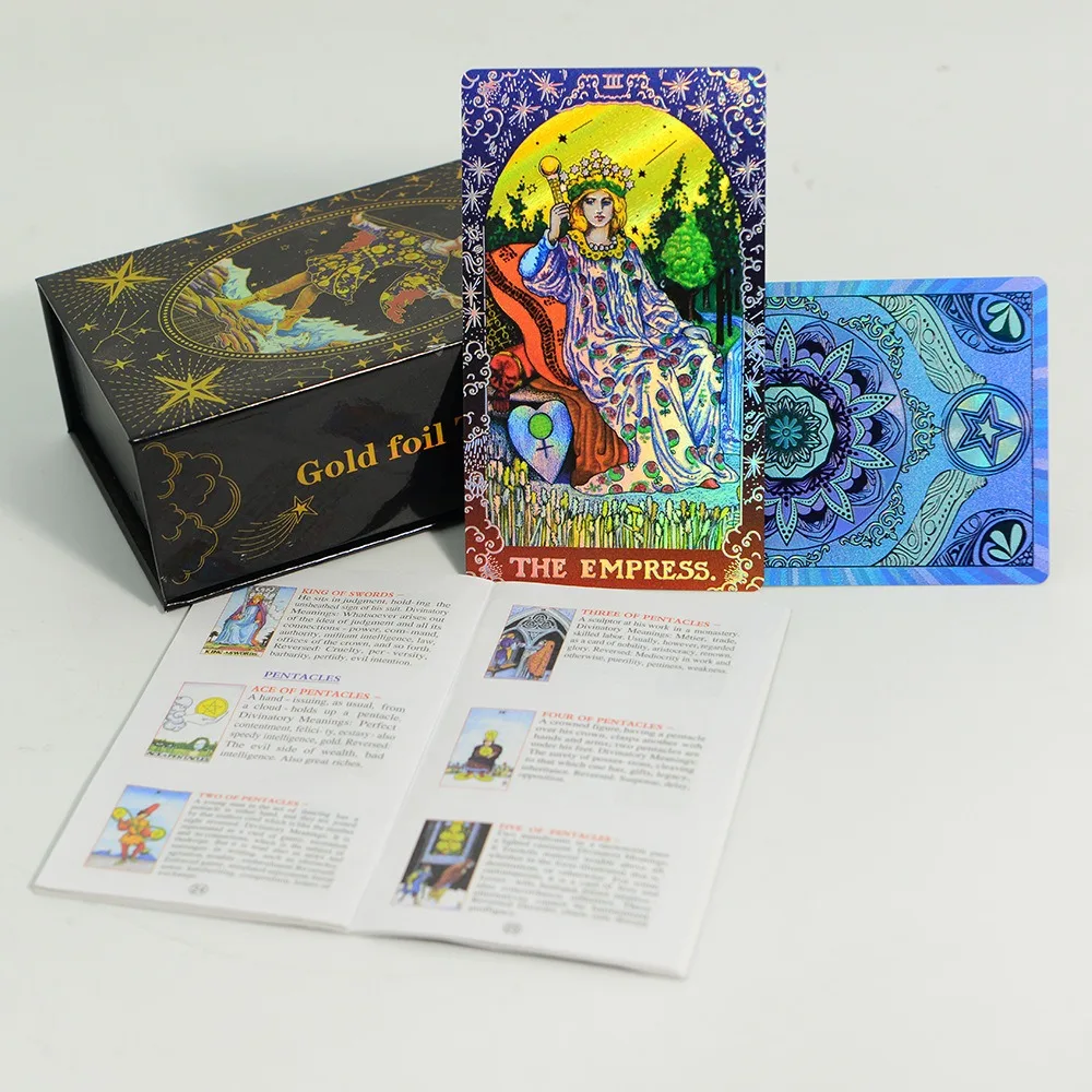 

78 шт. классические синие карты Таро ожидания с путеводителем, водонепроницаемая игра-гадалка, колода карт Таро 12*7 см