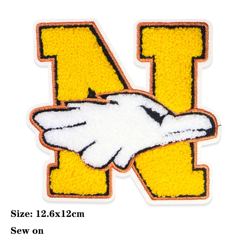 Letter M F OK Eagle Note Patch English Icon Towel Embroidered Applique Patch For Clothing DIY Sew-on Patches on the stickers