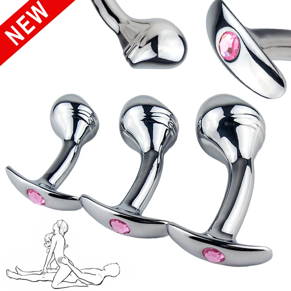 Manyjoy 3 Sizes Metal Anal Butt Plug Anus Stimulator Smooth Insert Ass Vaginal G-Spot Massage Pull Ring Sex Products Women Men