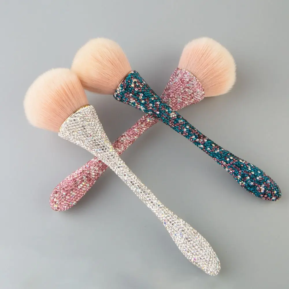 

Soft Diamond Handle Makeup Brush Small Waist Nail Dust Remove Loose Powder Brush Super Shiny Fluffy Nail Art Dust Brush Women