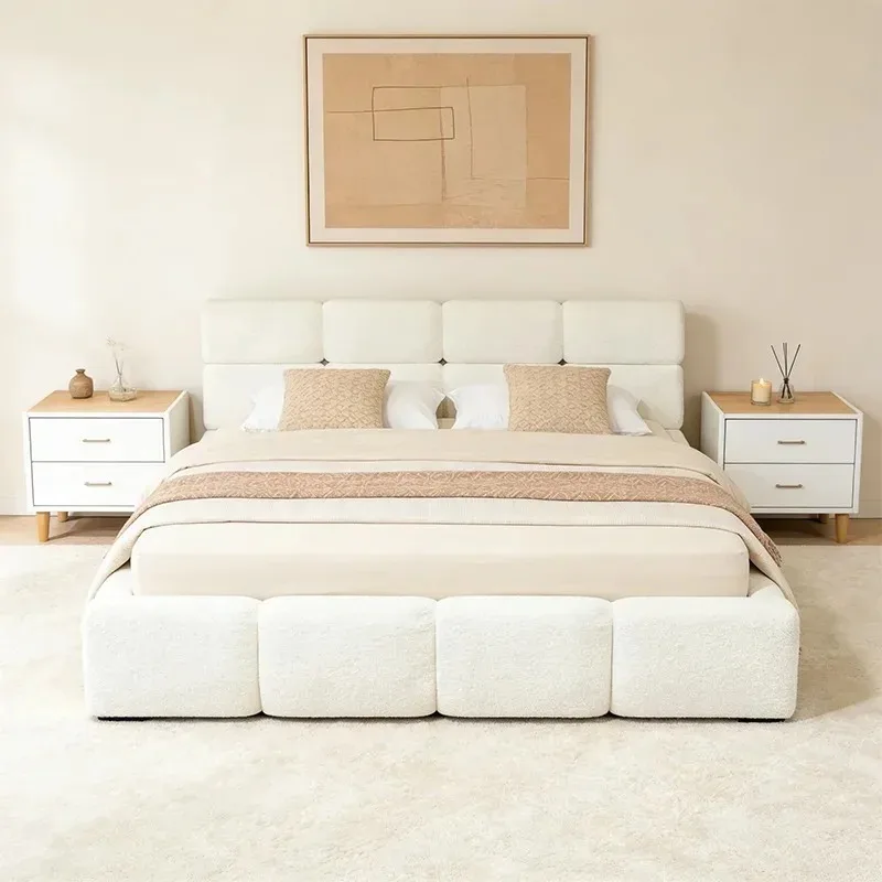 # Newest Soft Comfy Upholstered Storage Platform Bed King Queen Size Guestroom Master Bedroom Space-saving Multi-functional