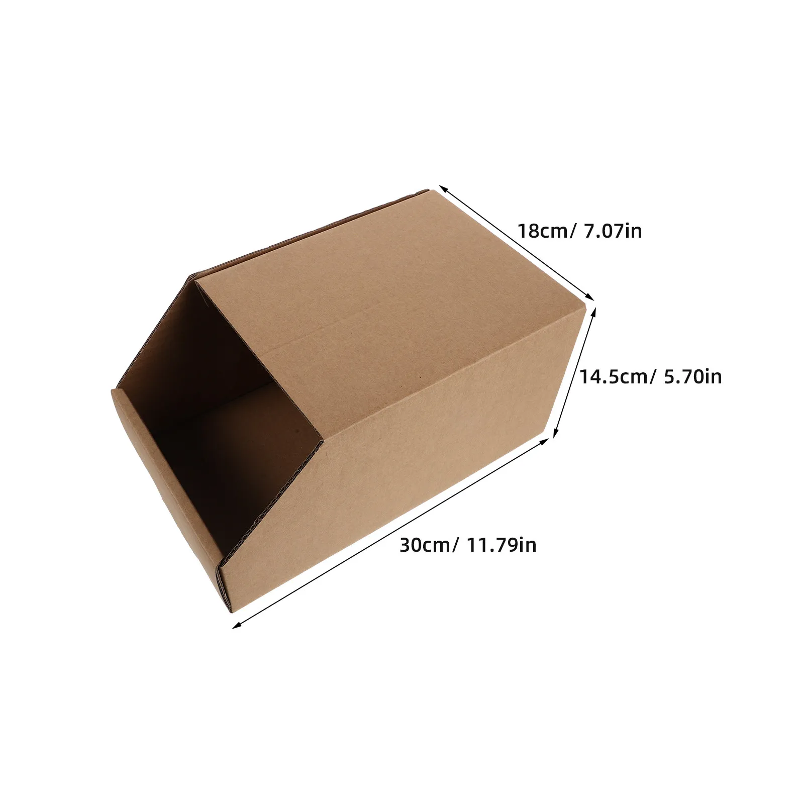 6Pcs Kraft Corrugated Cardboard Storage Organizer Boxes Open Top Stackable Shelf Bins for Garage Warehouse Office Pantry