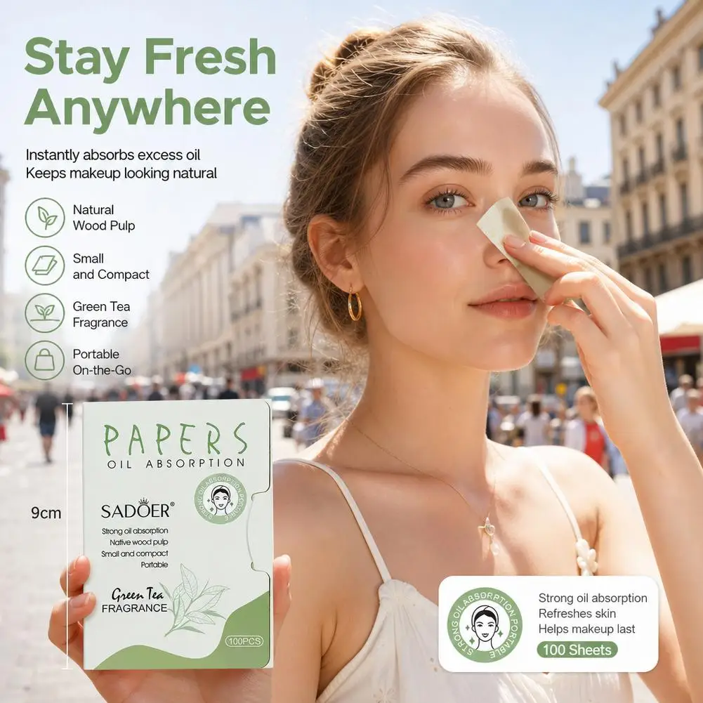 Oil Control Paper 100PCS Facial Blotting Sheets Portable Chamomile Fragrance Skin Care Tool For Oily Skin Women Men