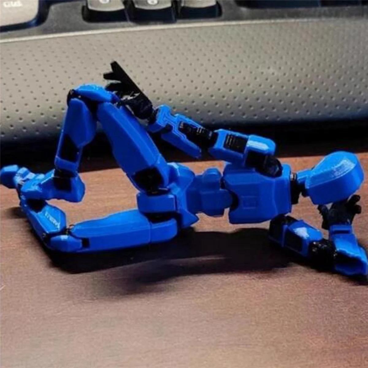 BEDW-2X Robotactiefiguur, 3D-geprint met volledige articulatie voor Stop Motion-animatie Blauw