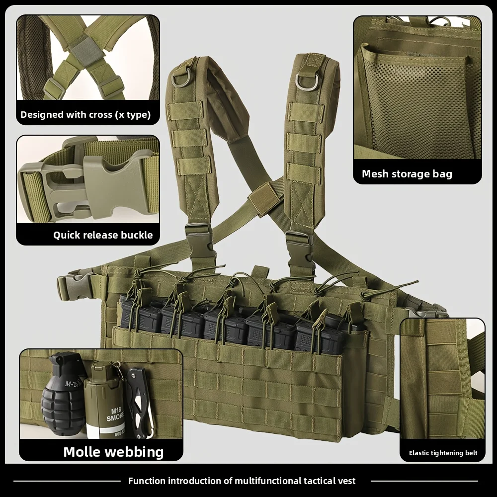 سترة الغوص التكتيكية الصدر تلاعب/تدريب جهاز صغير مع 11 حقيبة مجلة وجيب إدارة مولي للصيد والرماية والمشي لمسافات طويلة #5