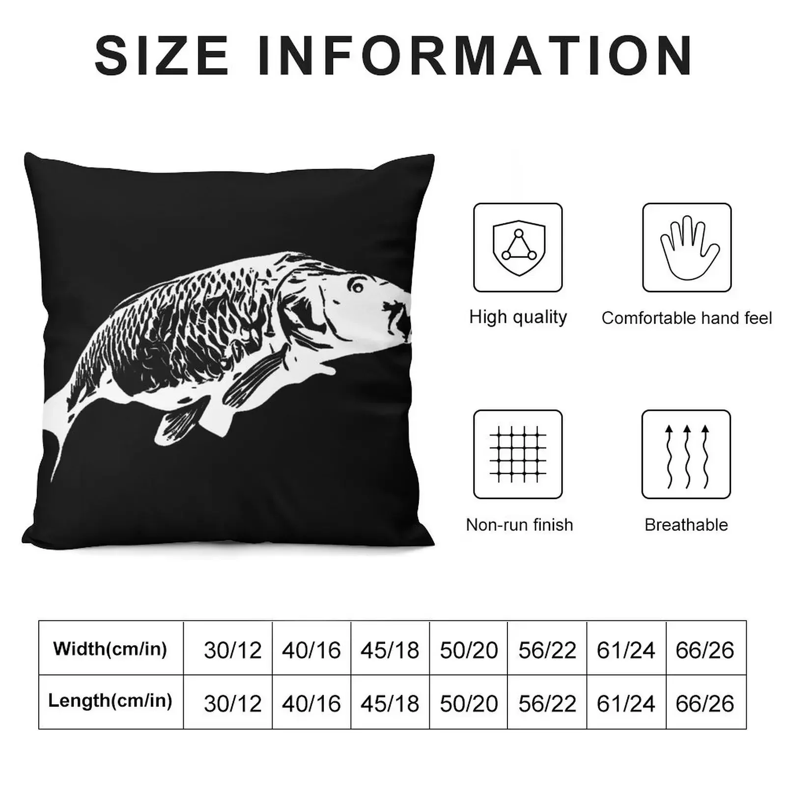 CARP FISHING - WHITE BIG CARP LOGO Throw Pillow Christmas Cushion For Home Pillowcases Bed Cushions pillow