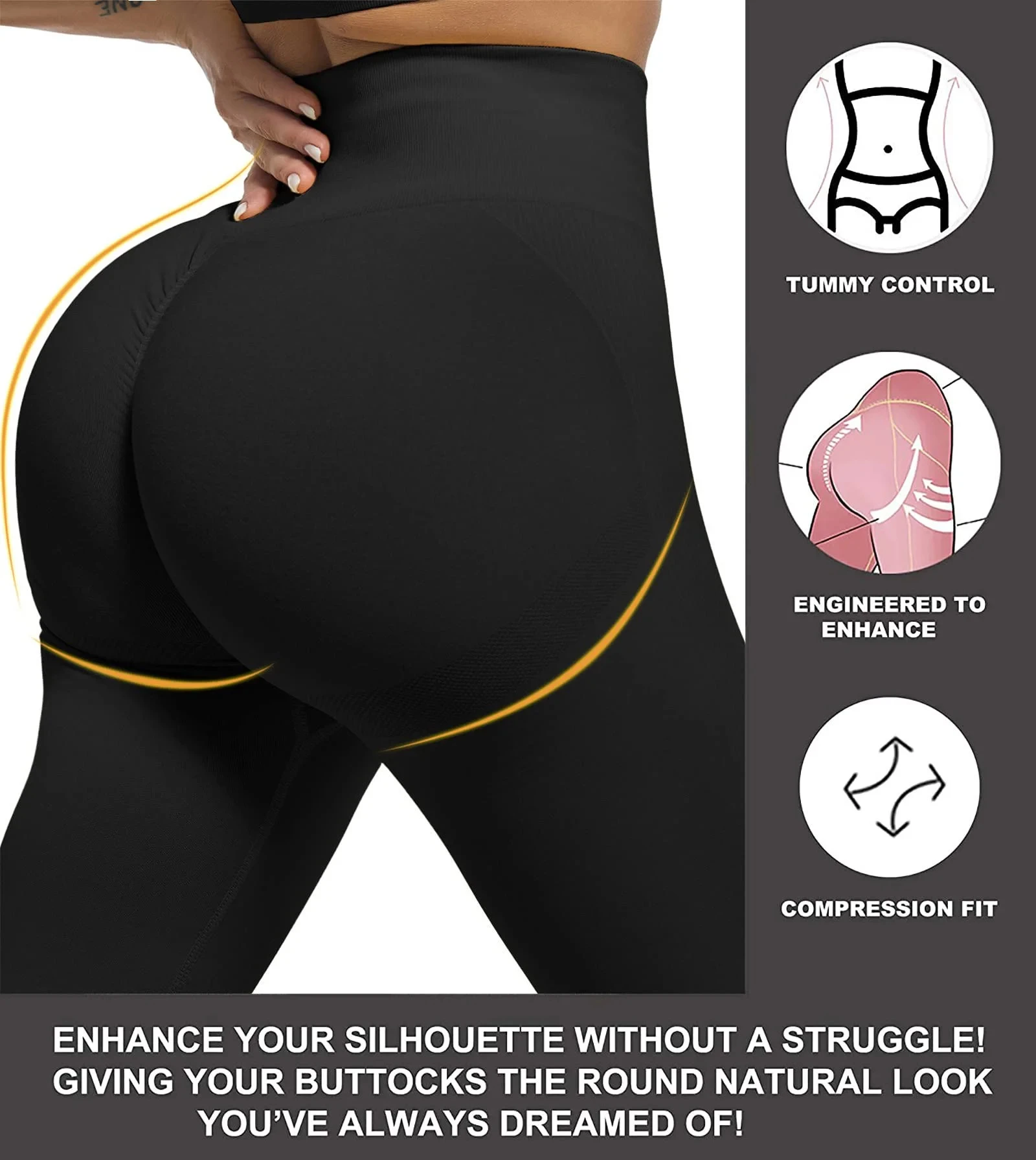 Ilfioreemio Butt Lifting Workout Leggings for Women, Scrunch Butt Gym Seamless Booty Tight