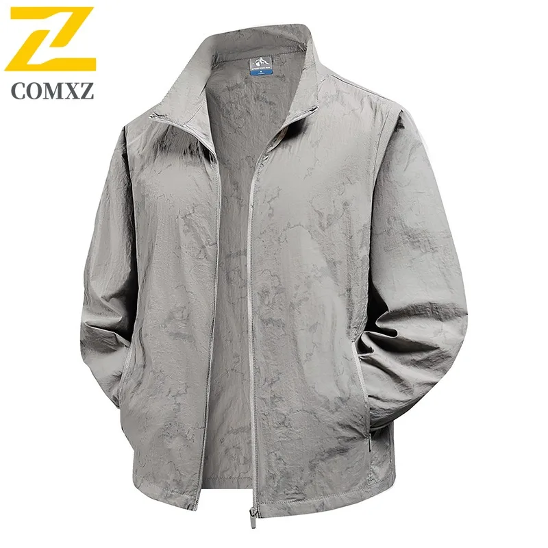 

COMXZ Men Lightweight Windbreaker Coat New Brand Luxury Outdoor Office Golf Business Jackets Anti Wrinkle Arcteryx with No Hood