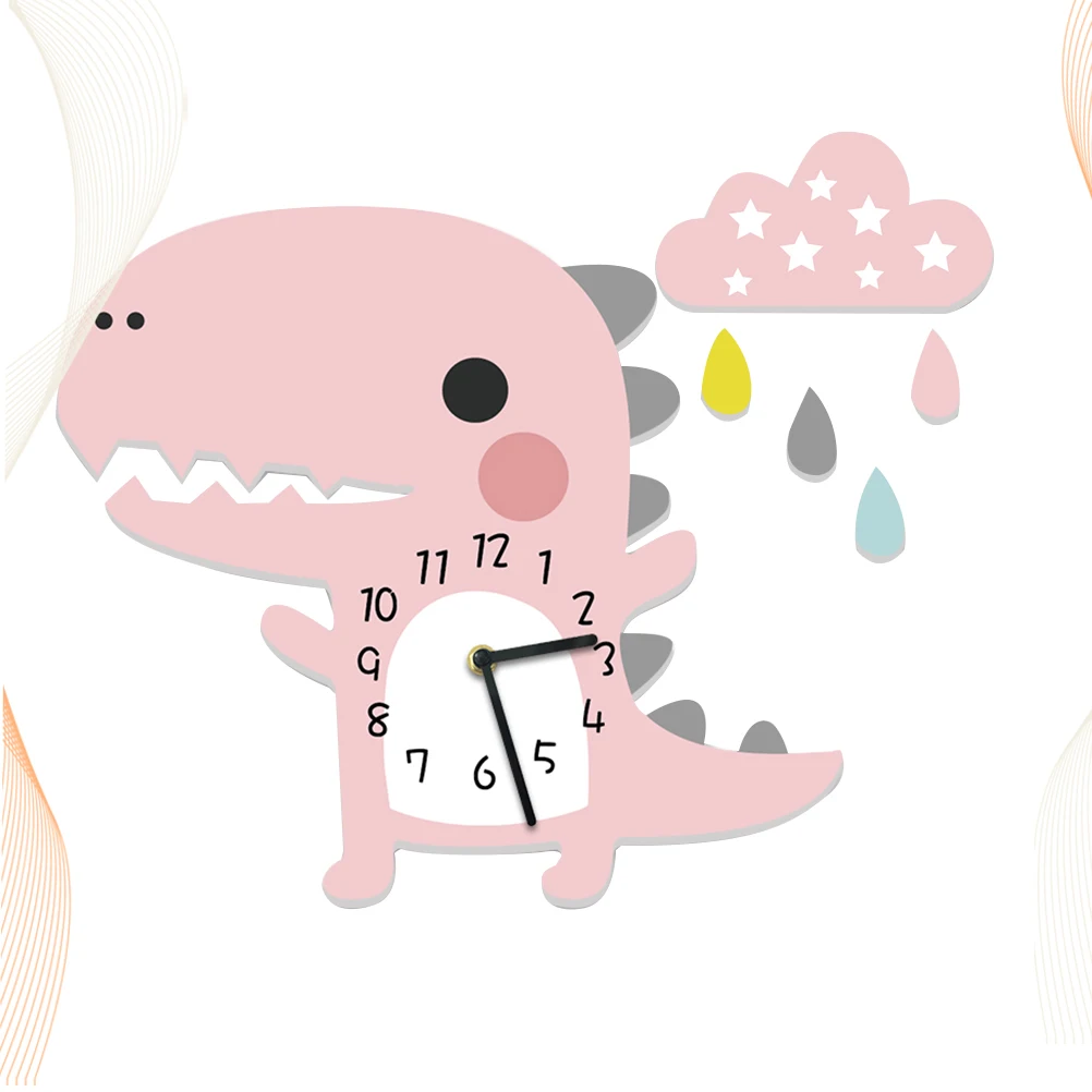 

Cartoon Dinosaur Wall Clock Kids Bedroom Decor Precise Movement Home KitchenRestaurant Fun Atmosphere Child