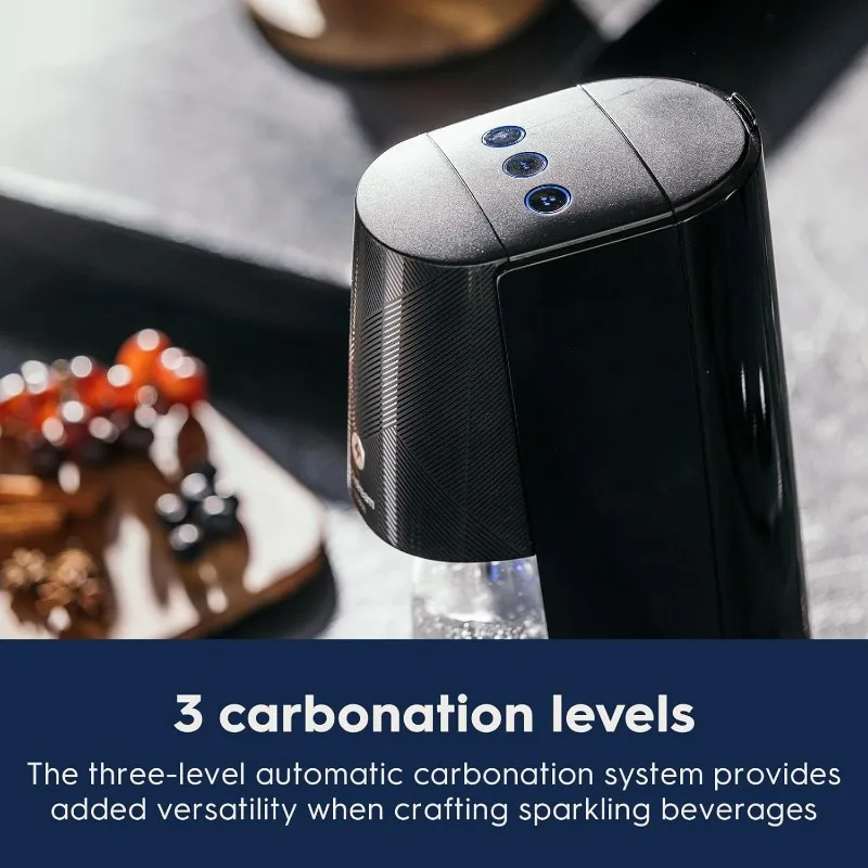 SodaStream - صانع الصودا E-TERRA |   حزمة القيمة |   3 مستويات كربونات أوتوماتيكية، تتضمن 2x اسطوانات ثاني أكسيد الكربون