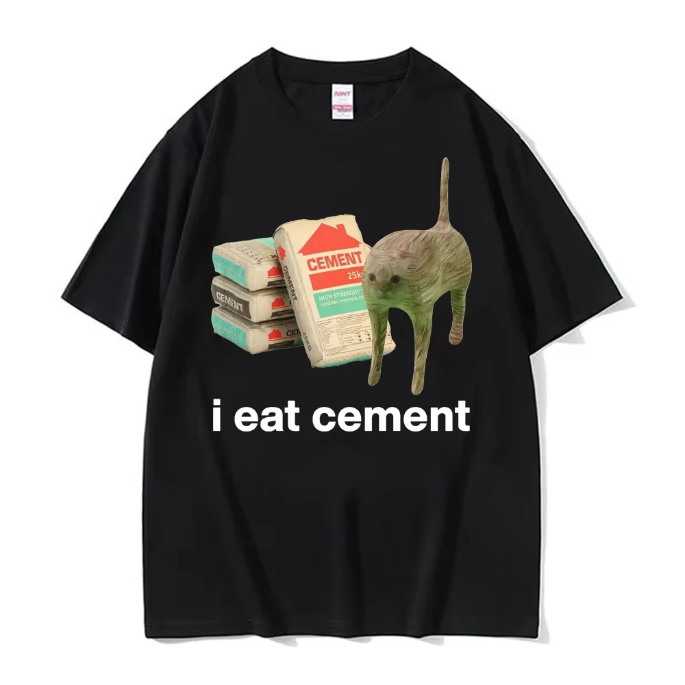 I Eat Solder Cursed Funny Cat Meme T Shirt Men Women's Clothing Fashion Casual T Shirts Summer High Quality Cotton T-shirts Tops