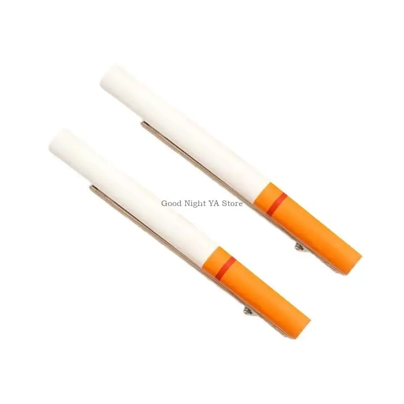 2X Jepit Rambut Rokok Palsu Lucu untuk Pesta Set Jepit Rambut Realistis Pernyataan Mode