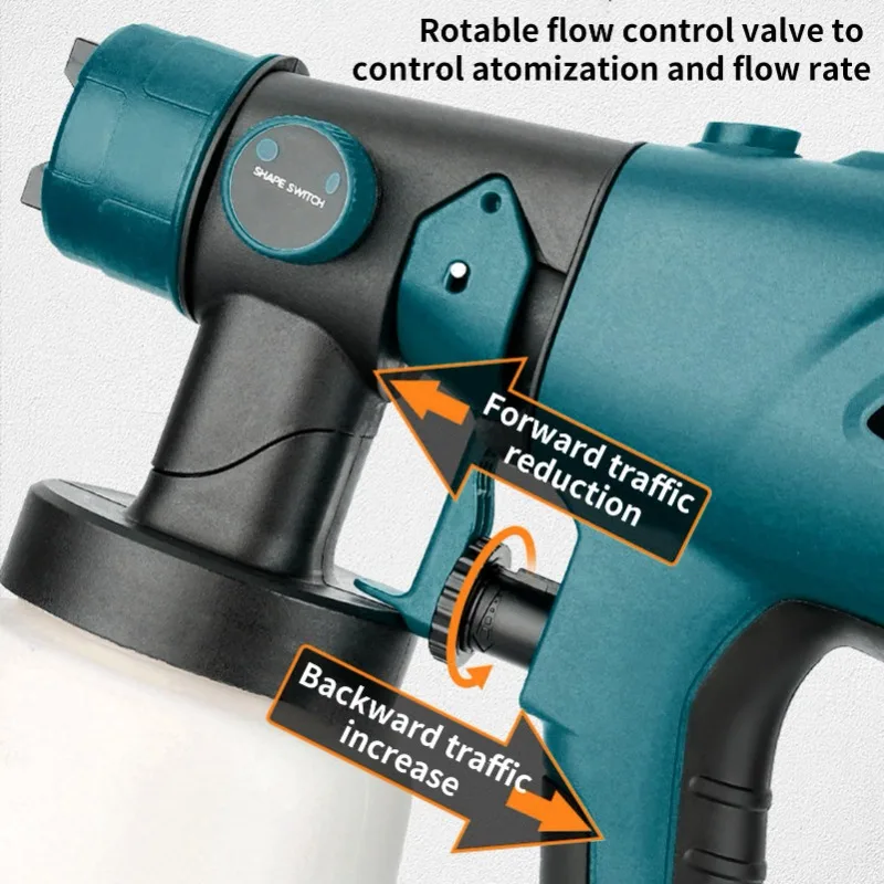 Accessoires pour outils électriques Pulvérisateur de peinture portatif 1000ML Pistolet de pulvérisation de peinture sans fil pour piles Bosch 18V pour utilisation intérieure et extérieure