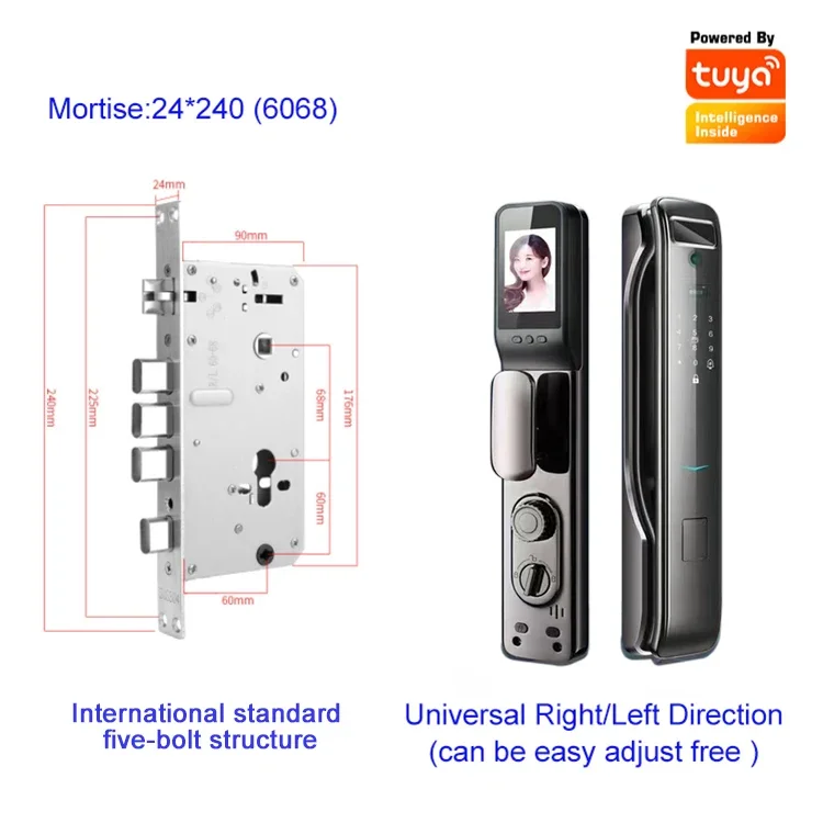 Camera High Security Anti-theft Tuay Wifi Wireless Biometric Fingerprint Smart Password Door Lock For Home