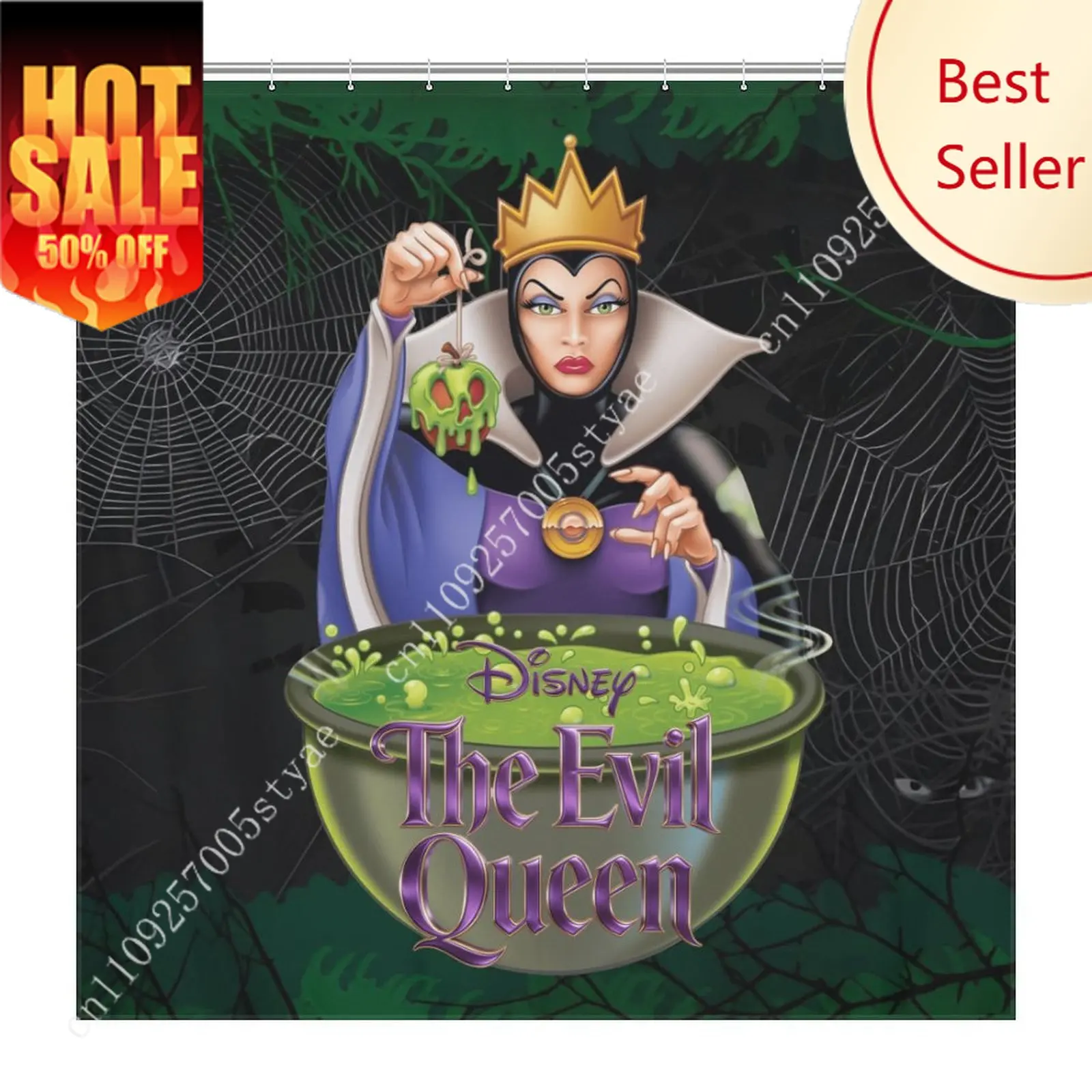 

The Evil Queen Shower Curtain Disney Cartoon Movie Kids Animal Bathroom Home Party Decoration Waterproof Custom Bath Curtain