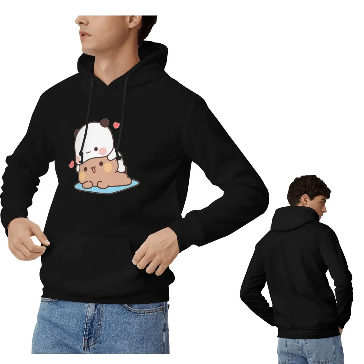 

Толстовки с воздушным шаром «Медведь и панда» Бубу Дуда, мужские и женские повседневные пуловеры, толстовки в стиле хип-хоп, одежда с длинными рукавами, осень-зима