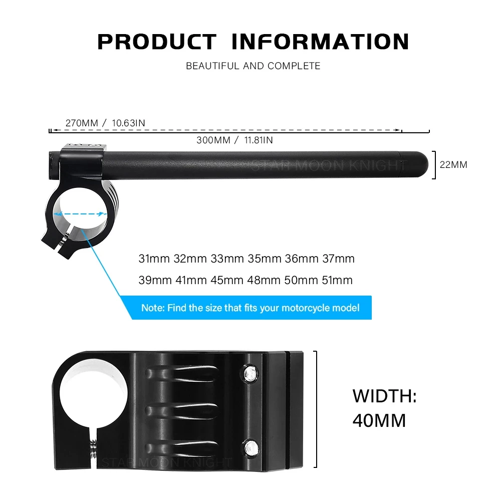 For Harley Sportster Iron 883 1200 Softail Dyna Forty-Eight Street Bob 114 Low Rider Custom Handlebar Clip On Fork Handle Bar