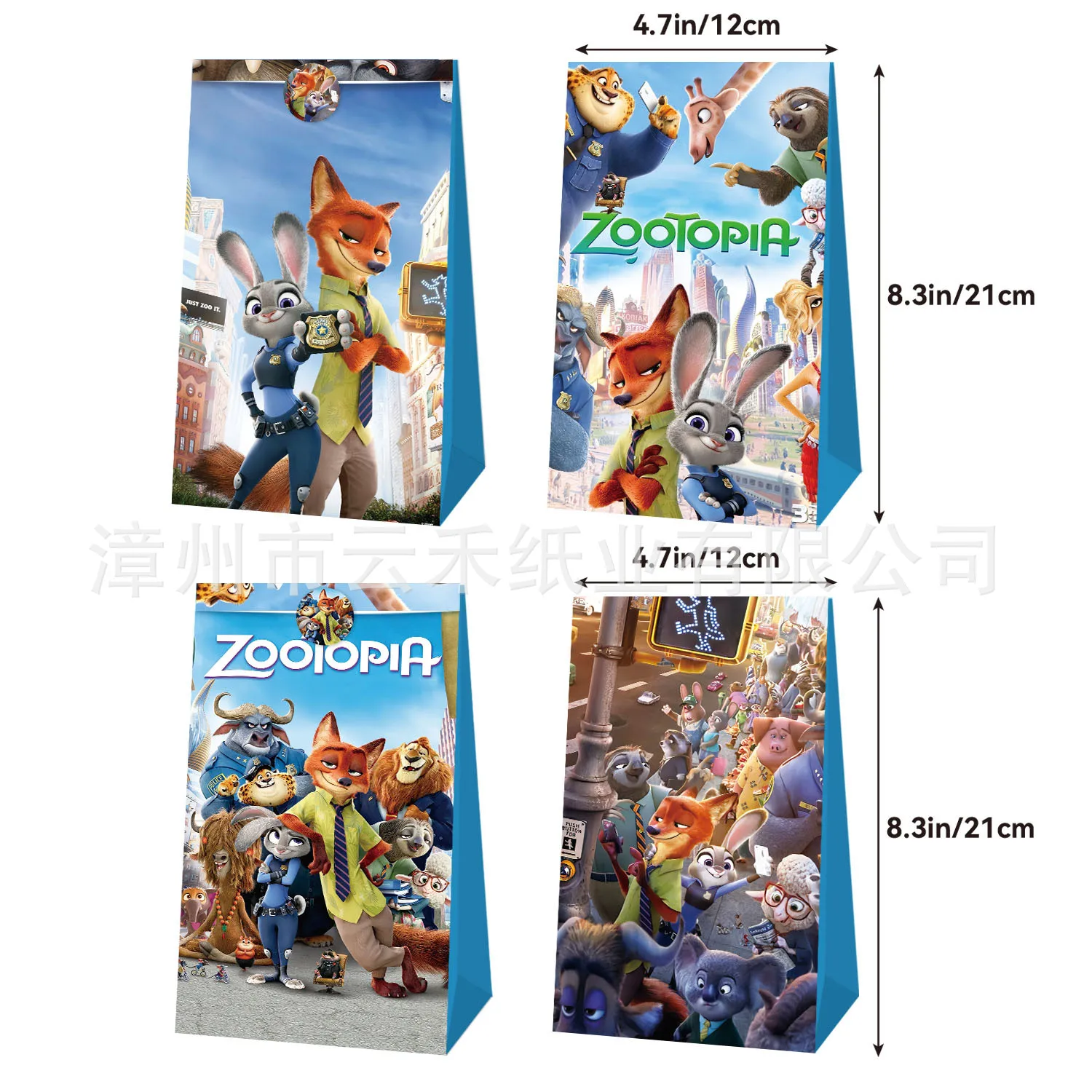 Zootopia 2 12/24 قطعة مجموعة جودي هوبس أرنب نيك وايلد الثعلب كاندي ورقة حقيبة شنطة هدايا شخصيات كرتونية هدية عيد ميلاد كيس التغليف