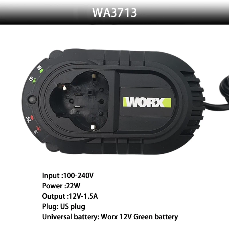 WORX Charger 20V 2.0A/6A 20V 2A Dual Out 2A FanCooling 6A with Multi-Model Charge Protection Universal Green Battery Platform