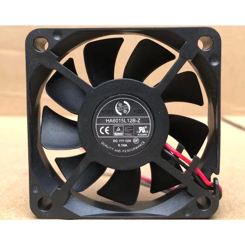 

Original HA6015L12B-Z 12V 0.14A 60*15MM 2-wire cooling fan air blower