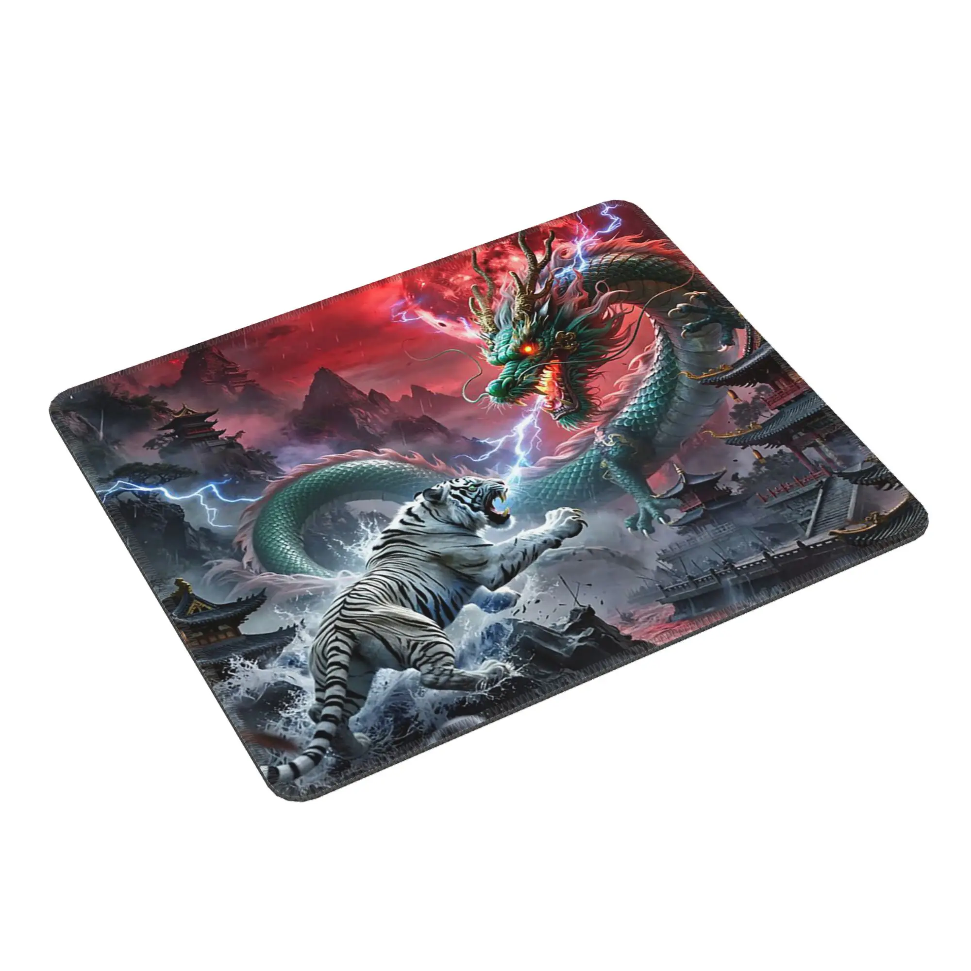 Domineering Dragon And Tiger Mouse Pad Computer Keyboard Mouse Mat Gaming PC Laptop Desk Mat Office Accessories Table Mats