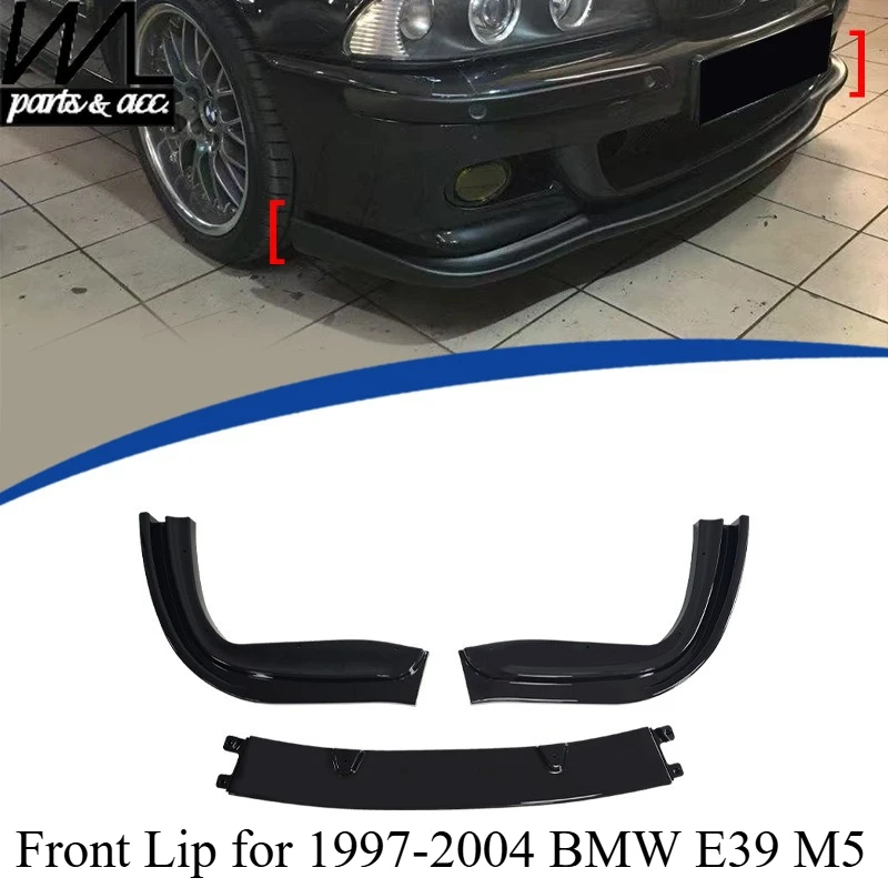 

For 1997-2004 BMW E39 M5 Front Bumper Lip Spoiler 3-Piece Design PP Material Aggressive Style Upgrade Car Accessories Styling