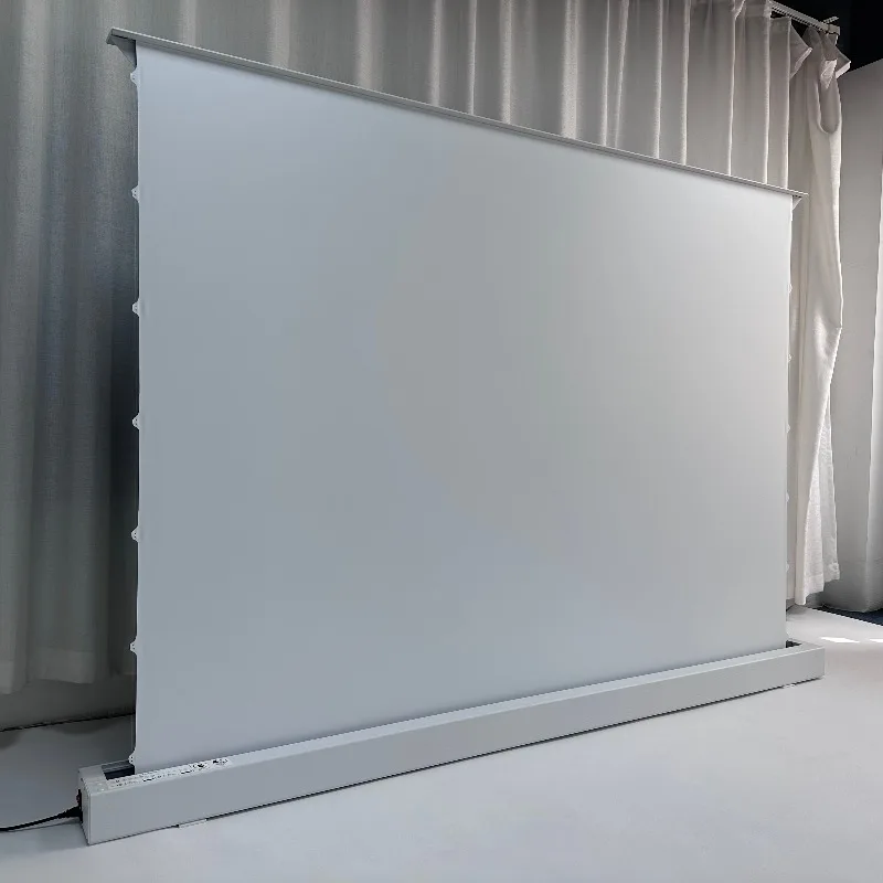 

Matte White 92 Electric Floor Rising Projector Screen Removable for All Projectors Home Electric Projector Screen
